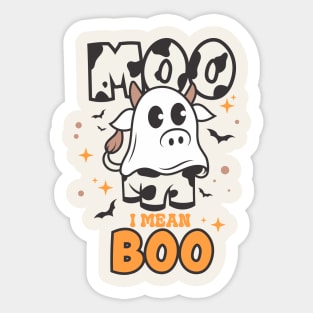 Moo I Mean Boo Sticker